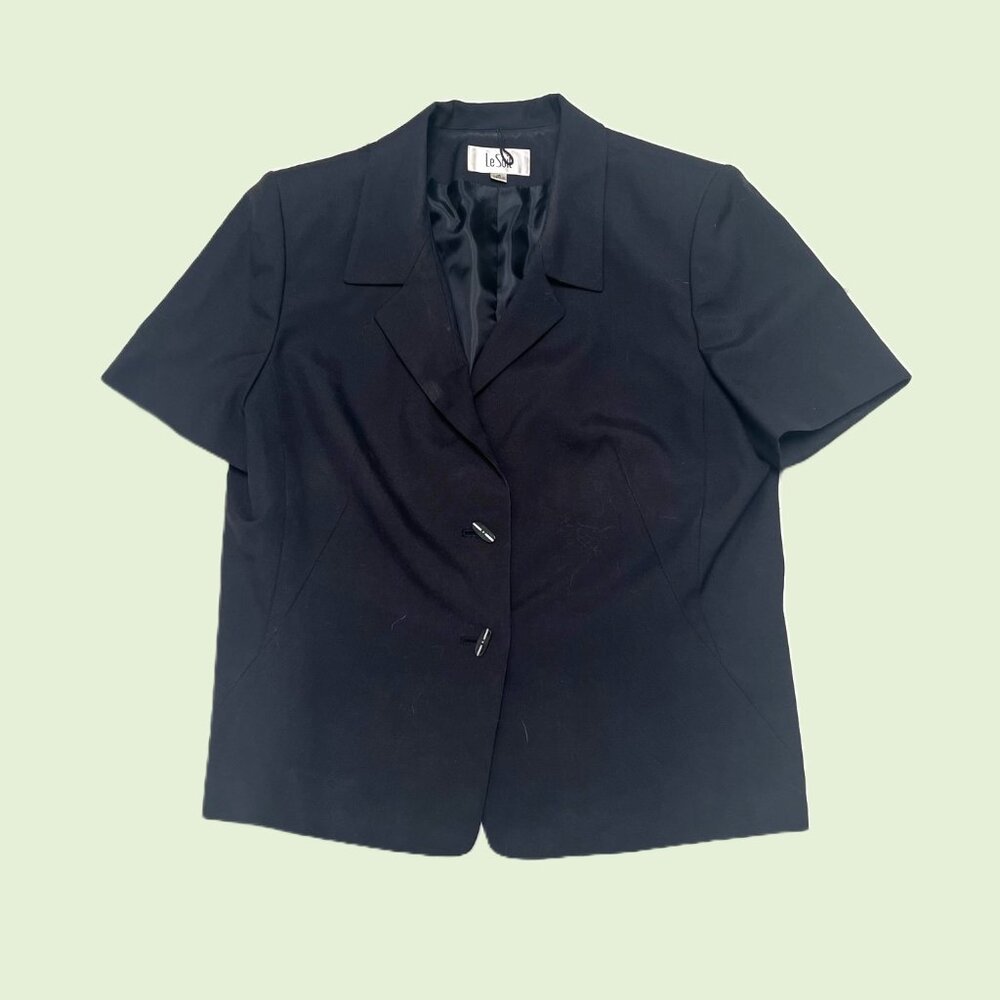 Women's Black Le Suit short sleeve jacket size 16 EUC